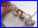 Vintage Stg. Silver Citrine Iona Viking Ship Scottish Bracelet c. 1960s Ward Bros