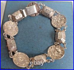 Vintage Stg. Silver Citrine Iona Viking Ship Scottish Bracelet c. 1960s Ward Bros