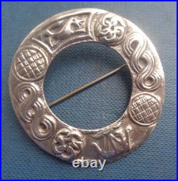 Vintage Stg. Silver Scottish Iona Celtic Brooch Robert Allison h/m 1947 Glasgow