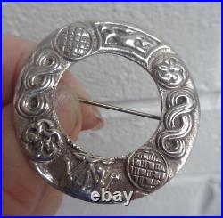 Vintage Stg. Silver Scottish Iona Celtic Brooch Robert Allison h/m 1947 Glasgow