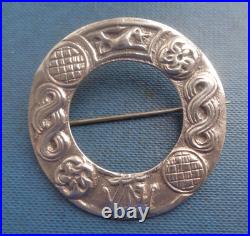 Vintage Stg. Silver Scottish Iona Celtic Brooch Robert Allison h/m 1947 Glasgow