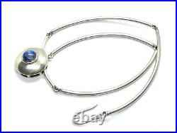 Vintage TJL Hallmarked Scottish Sterling Silver Labradorite Choker Necklace 43g