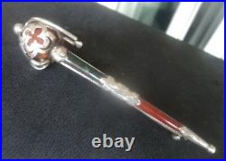 Vintage Victorian LARGE Scottish Silver Agate Sword Brooch c. 1880/90s