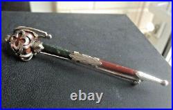 Vintage Victorian LARGE Scottish Silver Agate Sword Cutlass Brooch c. 1880/90s