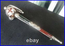 Vintage Victorian LARGE Scottish Silver Agate Sword Cutlass Brooch c. 1880/90s