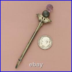 Vintage sterling silver edwardian amethyst scottish thistle brooch
