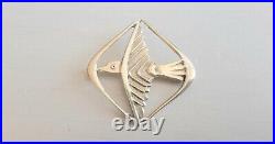 Vtg Ola Gorie Orkney Scottish Sterling Silver ODIN'S BIRD Brooch Hallmarked 1968