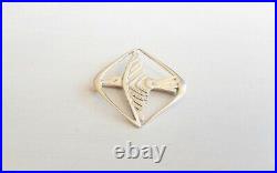 Vtg Ola Gorie Orkney Scottish Sterling Silver ODIN'S BIRD Brooch Hallmarked 1968