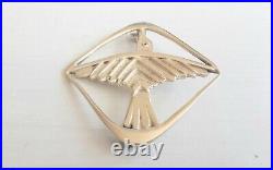 Vtg Ola Gorie Orkney Scottish Sterling Silver ODIN'S BIRD Brooch Hallmarked 1968