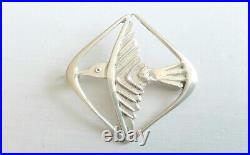 Vtg Ola Gorie Orkney Scottish Sterling Silver ODIN'S BIRD Brooch Hallmarked 1968