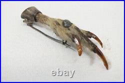 Vtg Ptarmigan Grouse Foot Claw Lucky Charm Pin Sterling Silver Scottish Brooch