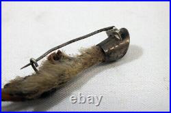 Vtg Ptarmigan Grouse Foot Claw Lucky Charm Pin Sterling Silver Scottish Brooch