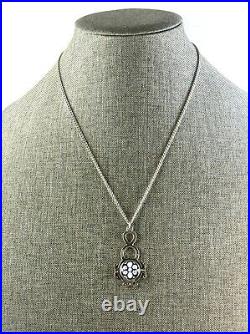 Vtg Scottish Pendant With Chain Caithness Glass Sterling Silver 1977 Edinburgh