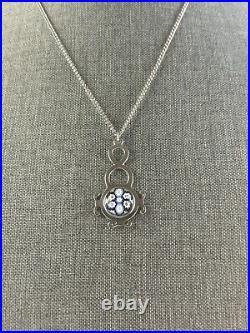 Vtg Scottish Pendant With Chain Caithness Glass Sterling Silver 1977 Edinburgh