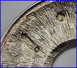 Vtg Sheila Fleet Scottish Sterling Silver Blue Enamel Brooch Pin 1.5