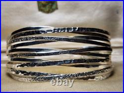 Wide Textured Sterling Silver 925 Bangle by Chris Lewis Famous Scottish Designer