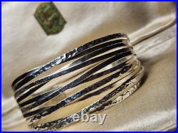 Wide Textured Sterling Silver 925 Bangle by Chris Lewis Famous Scottish Designer