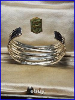 Wide Textured Sterling Silver 925 Bangle by Chris Lewis Famous Scottish Designer