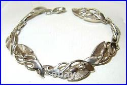 Wide Vintage 925 Sterling Silver OMG Ola Gorie Scottish Links Bracelet, SIGNED
