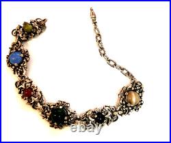 Womens Scottish Silver 925 Agate Multi Gemstone Bracelet