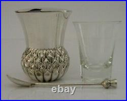 Wonderful Scottish Antique Solid Silver Thistle Mustard Pot 1922